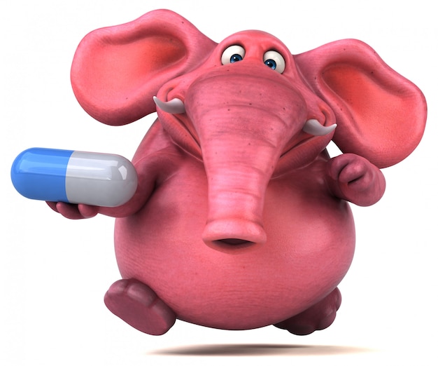 Pink elephant - 3D Illustration