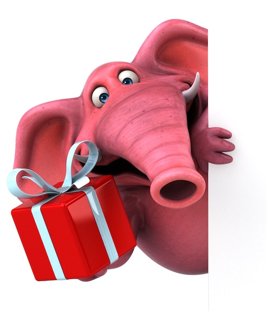 Розовый слон - 3D иллюстрации