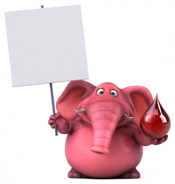 Pink elephant - 3D Illustration