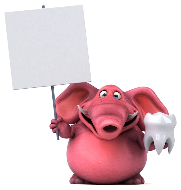 Pink elephant - 3D Illustration