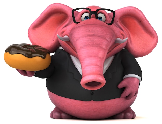 Pink elephant - 3D Illustration