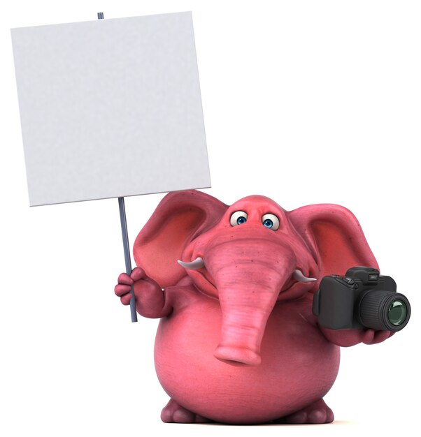 Pink elephant - 3D Illustration