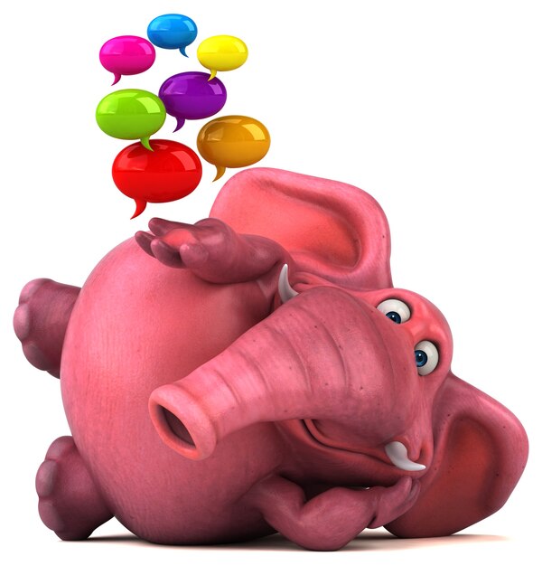 Pink elephant - 3D Illustration