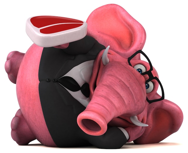 Pink elephant - 3D Illustration