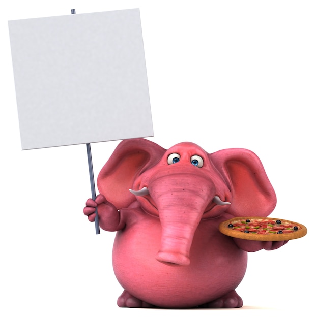 Pink elephant - 3D Illustration