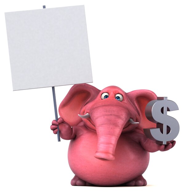 Photo pink elephant - 3d illustration