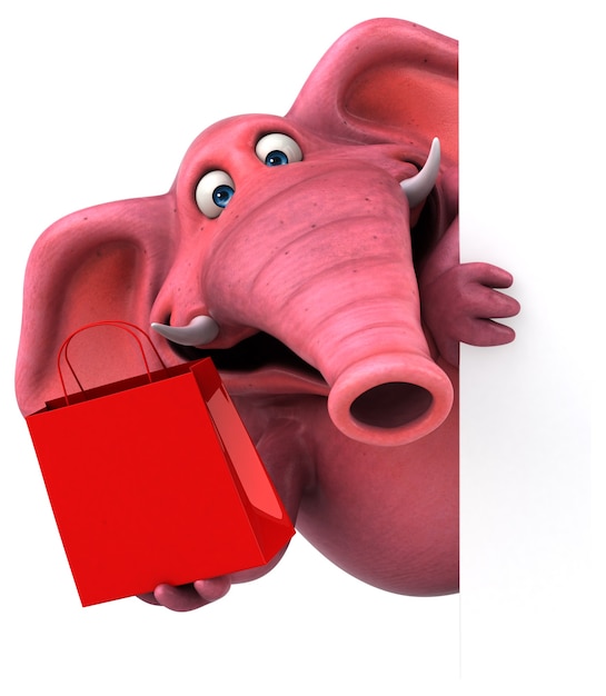 Foto elefante rosa - illustrazione 3d