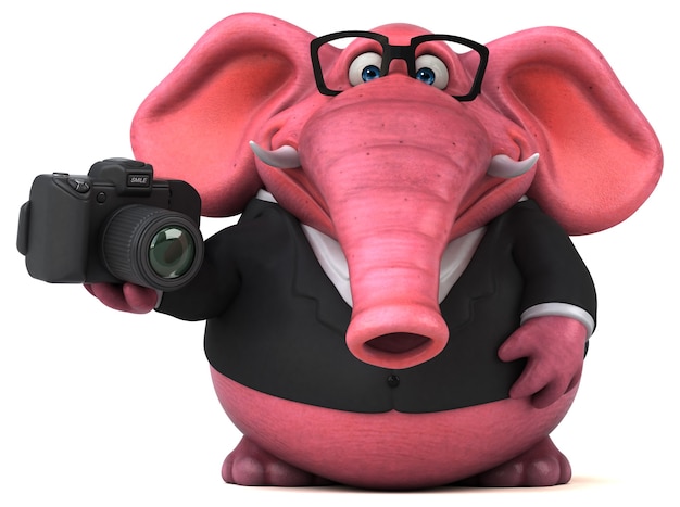 Pink elephant - 3D Illustration