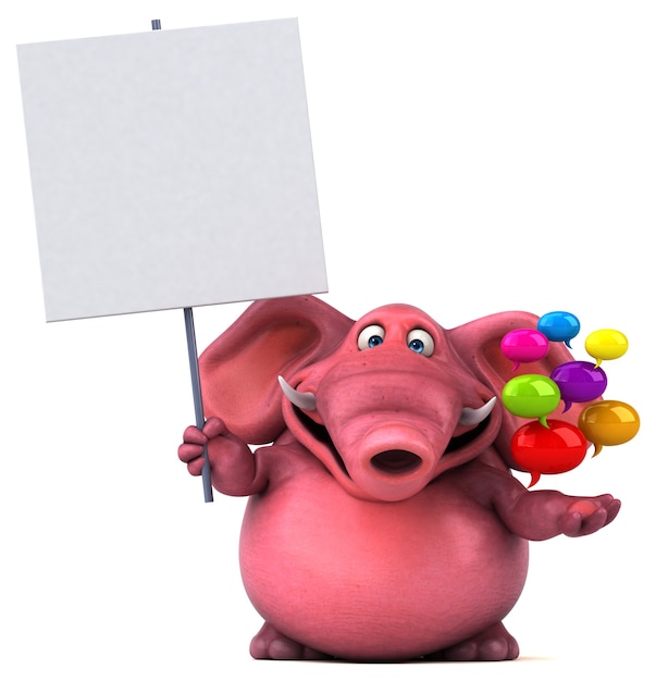 Pink elephant - 3D Illustration