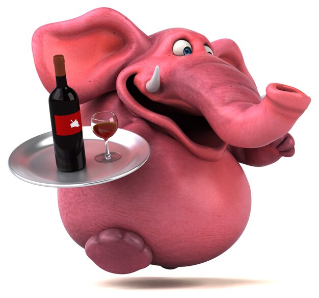 Pink elephant - 3D Illustration