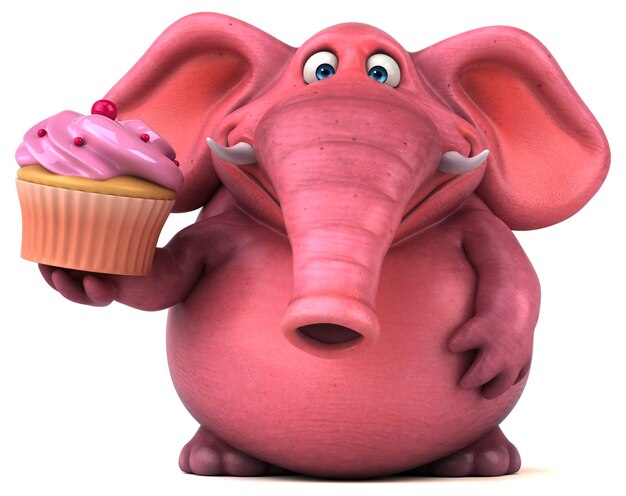 Pink elephant - 3D Illustration