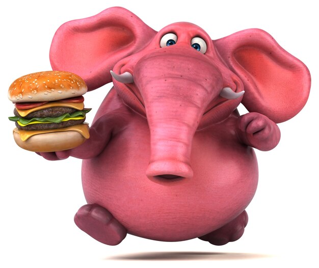 Pink elephant - 3D Illustration