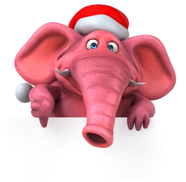 Pink elephant - 3D Illustration