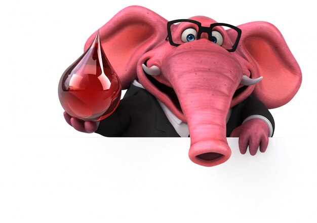 ピンクの象のアニメーション