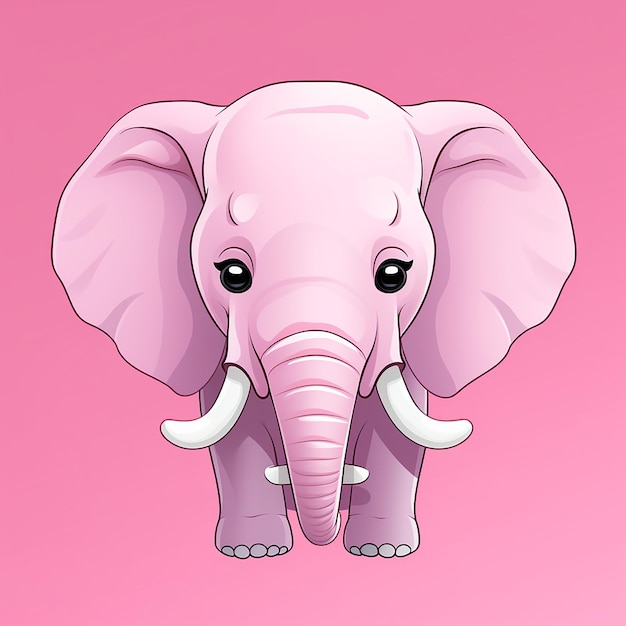 a pink elephant with tusks on it