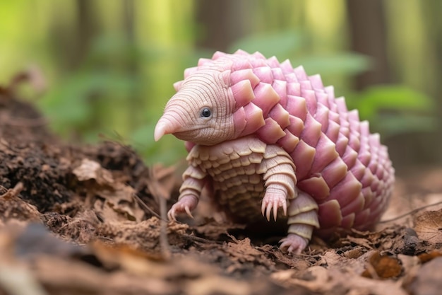 Foto l'armadillo delle fate rosa in natura