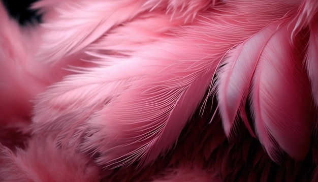 A pink feather that is on a table