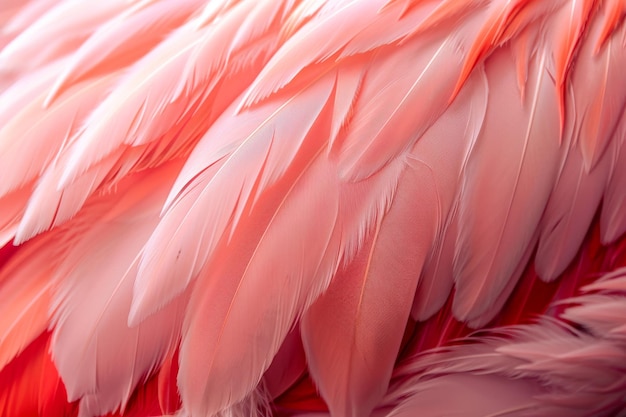 Photo pink feathers background flamingo plume pattern wings feather texture with copy space