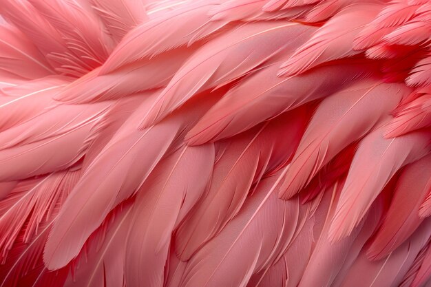 Photo pink feathers background flamingo plume pattern wings feather texture with copy space