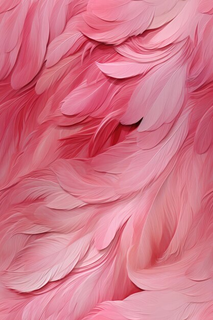 Pink feathers background Realistic illustration of feather texture