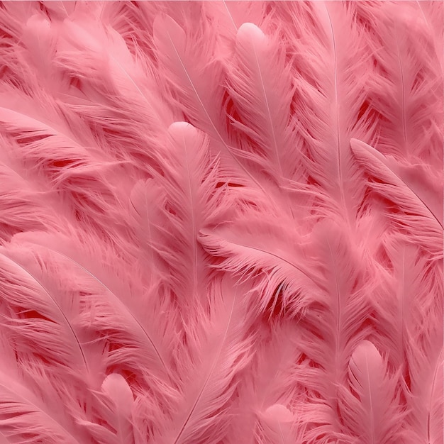 Pink feathers that are on a wall