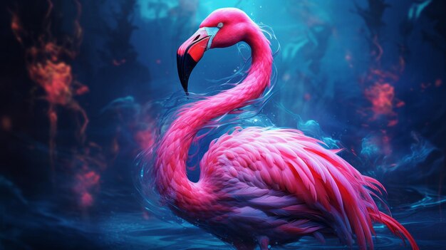 Pink flamingo beautiful background