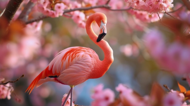 Foto flamingo rosa sfondo dettagliato rosa