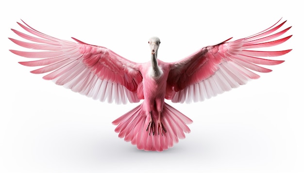 розовый фламинго изолирован на белом