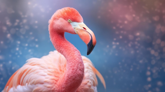 Pink flamingo in studio Generative AI