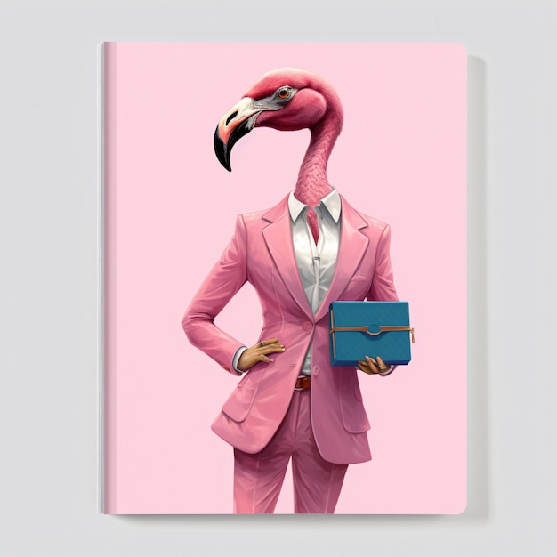 Pink Flamingo Woman Office Secretary People Animal