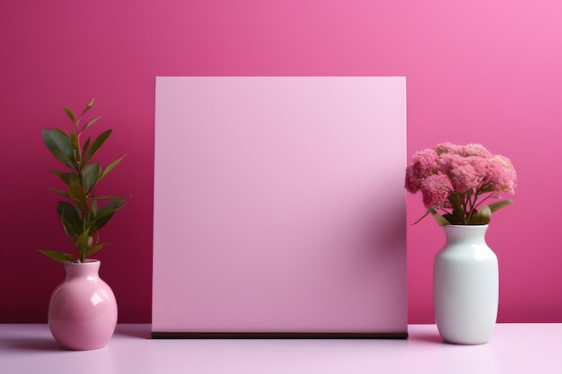 pink flat wall and flower