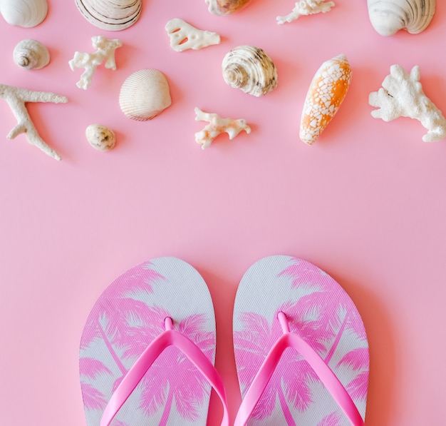 Pink flip flops.