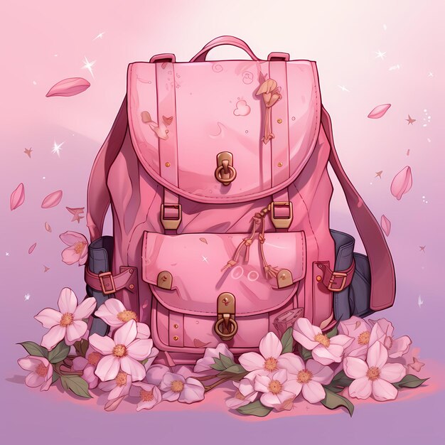 Pink floral bag