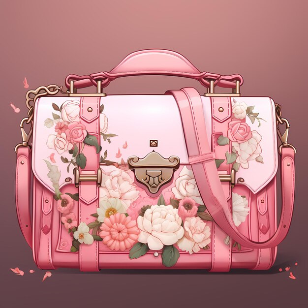 Photo pink floral bag