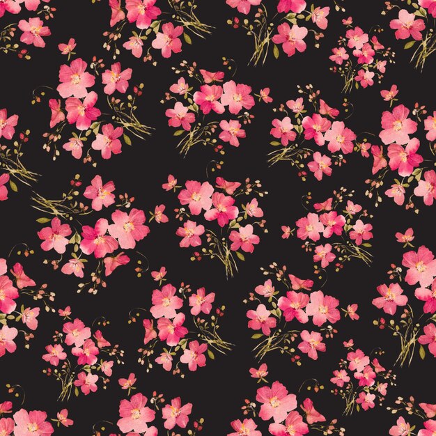 pink floral seamless pattern