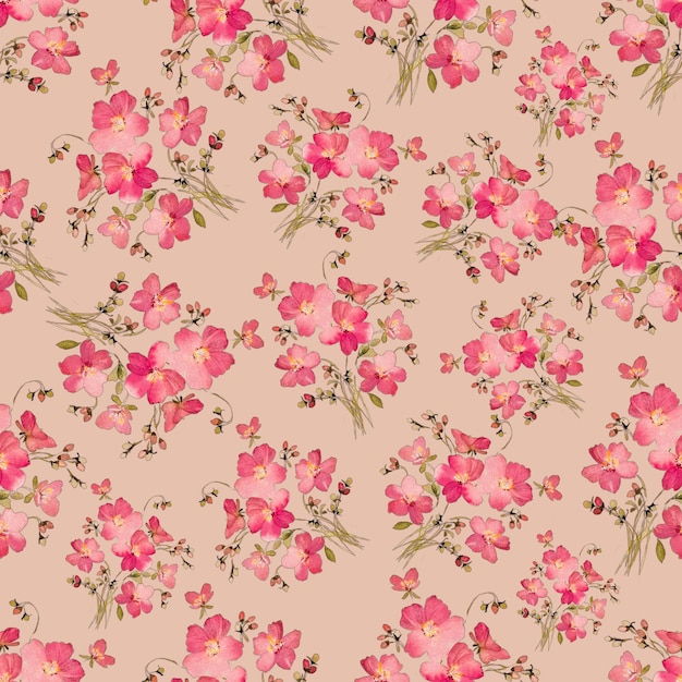 pink floral seamless pattern