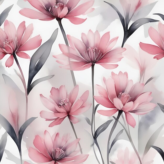 pink floral watercolor pattern