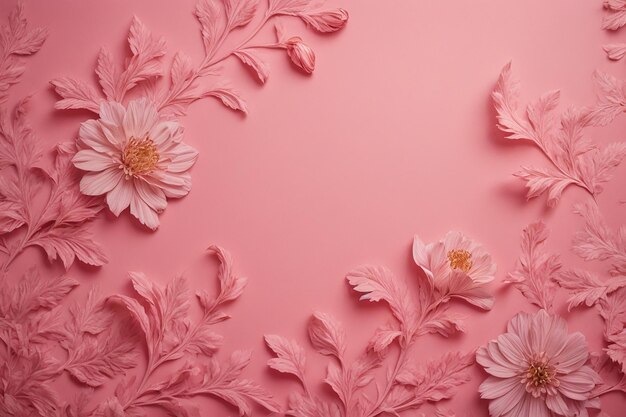 Photo pink flower background with a floral pattern