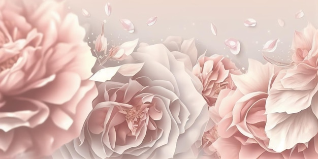 ピンクの花の背景に花が描かれています。
