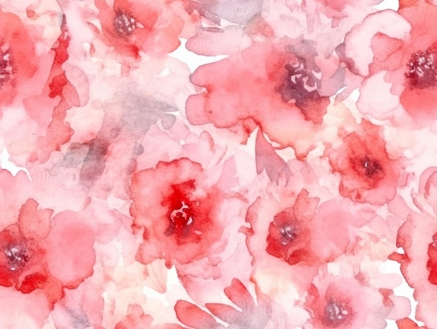 A pink flower background with watercolors.