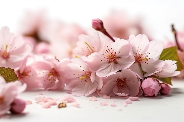 Pink flower bouquet of white background