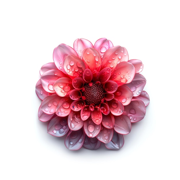 Pink Flower Covered in Water Droplets Generative AI