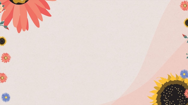 pink flower frame with a pink background vector