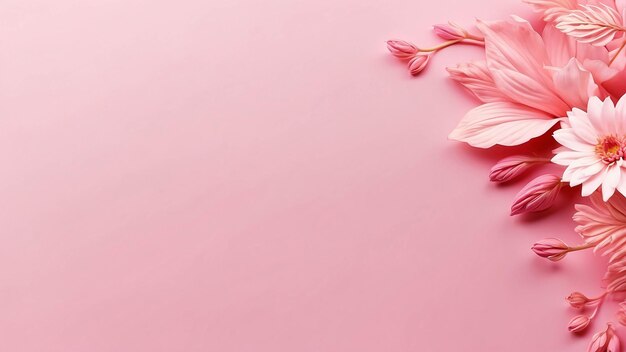 Photo pink flower on gradient pink background botanical wallpaper for presentation template