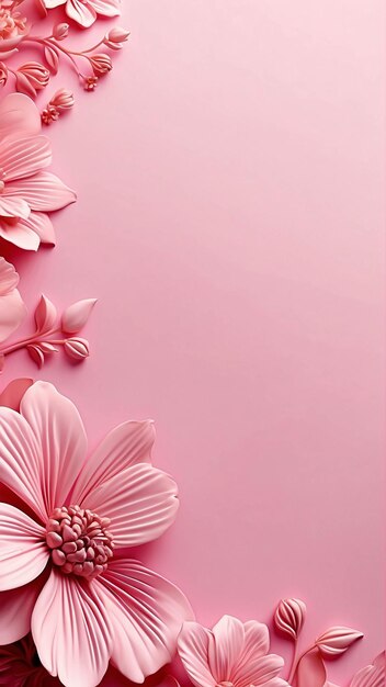 Foto fiore rosa su sfondo rosa gradiente carta da parati botanica per il modello di presentazione