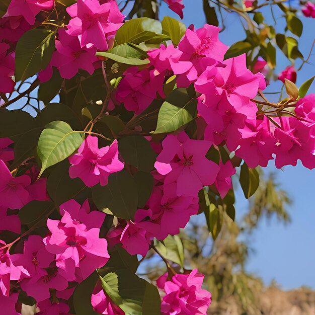 Photo a pink flower is blooming on a tree