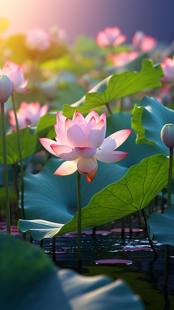 a pink flower on a plant