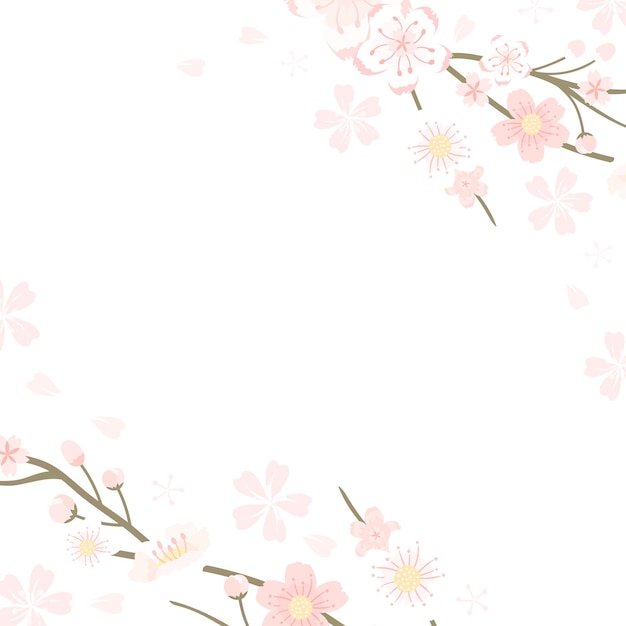 Pink flower png border transparent background