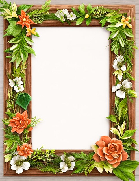 Foto pink flower square frame wedding rustic floral gegenereerd door ai