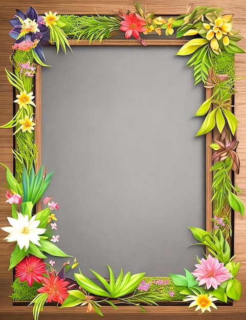 Pink Flower Square Frame Wedding Rustic Floral generate by AI
